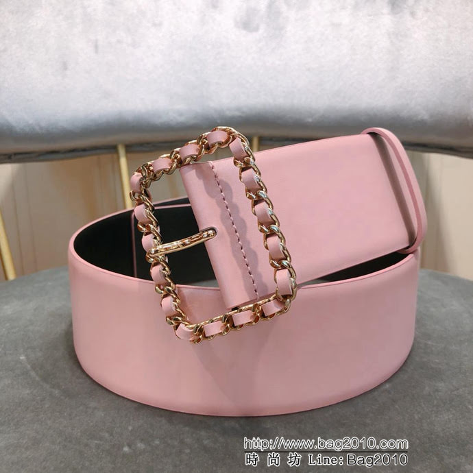 CHANEL香奈兒 19春秋新款 走秀款品時尚腰帶 腰封 鏈條編皮經典扣 牛皮軟腰封  xfp1254